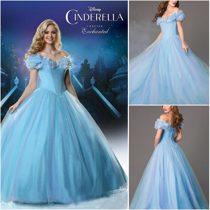 Splendid Blue Cinderella Dress For Adults 2015 With Butterflies Sequined Ball Gown Cinderella ...